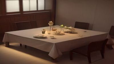 新人出道发布会现场，聚光灯下的舞台与媒体记者，展示日本娱乐行业新人发掘机制，暖色调现场感强